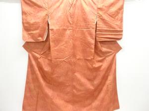 アンティーク　よろけ縞模様織り出し手織り紬着物